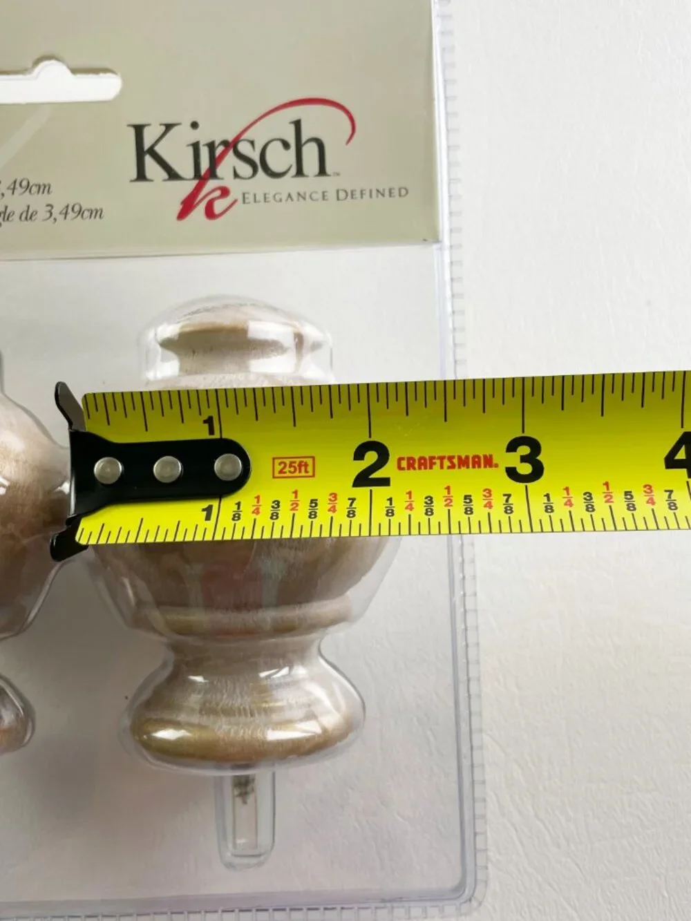 Kirsch Wood Soft Gold Button Ball Finials 1 3/8